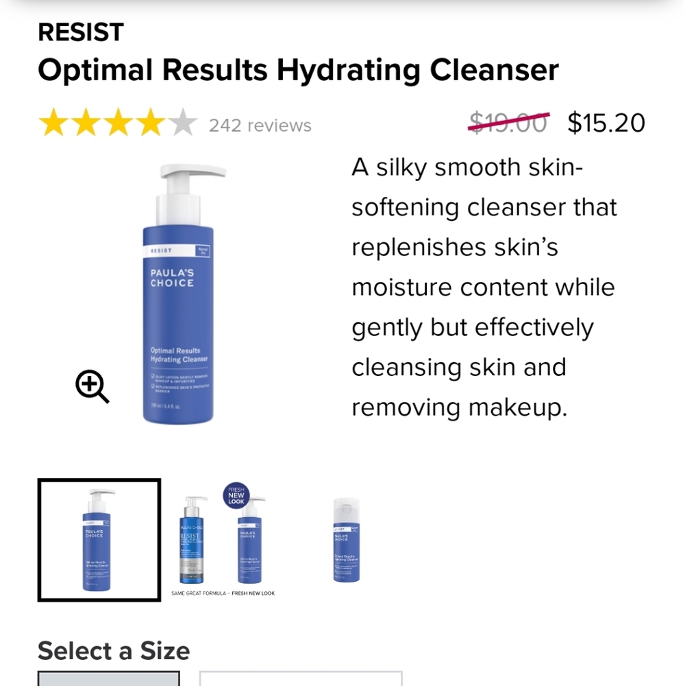 Paula's Choice Optimal Results Hydrating Cleanser